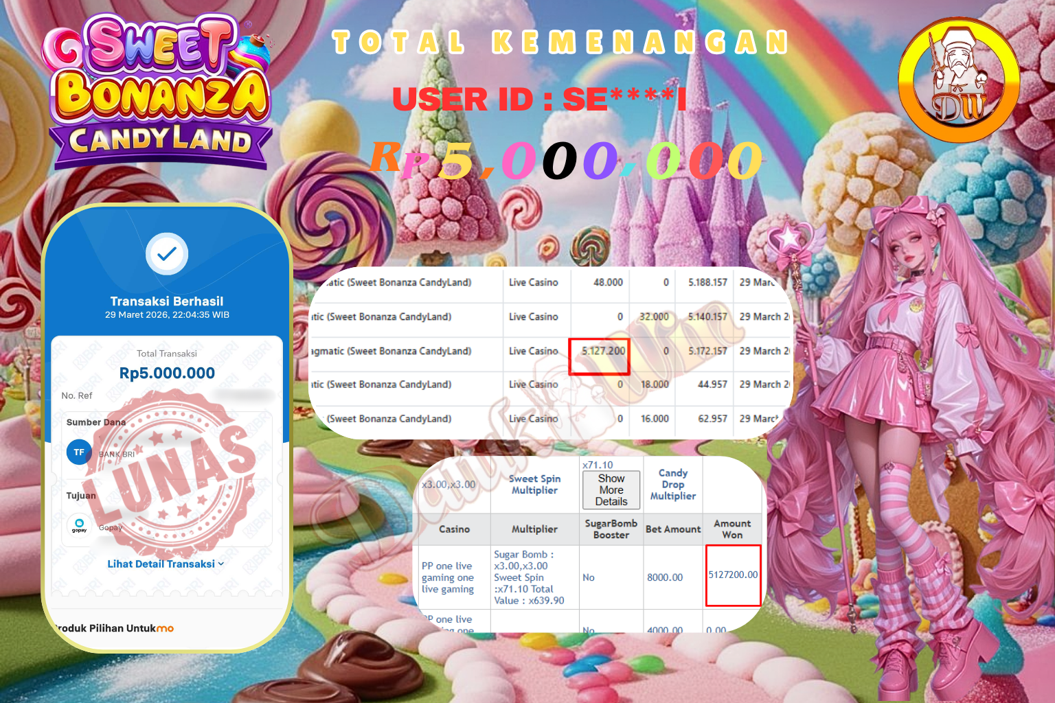 Bukti Pembayaran Jackpot 30 MARET 2026 – DATUKWIN