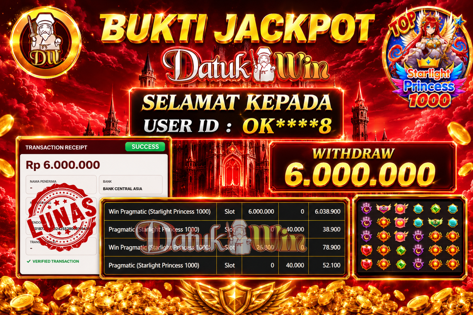 Bukti Pembayaran Jackpot 26 Agustus 2026 – DATUKWIN