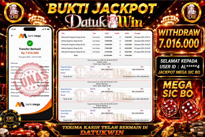 Bukti Pembayaran Jackpot 21 Agustus 2026 – DATUKWIN