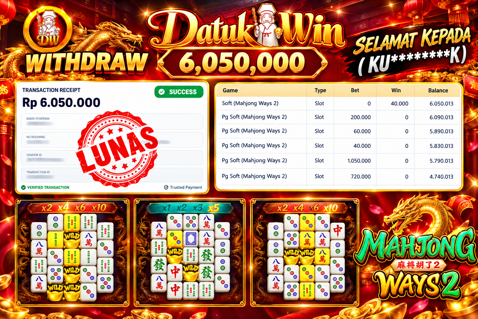 Bukti Pembayaran Jackpot 09 September 2026 – DATUKWIN